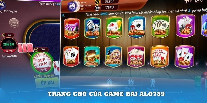 Trang chủ của Game bài Alo789